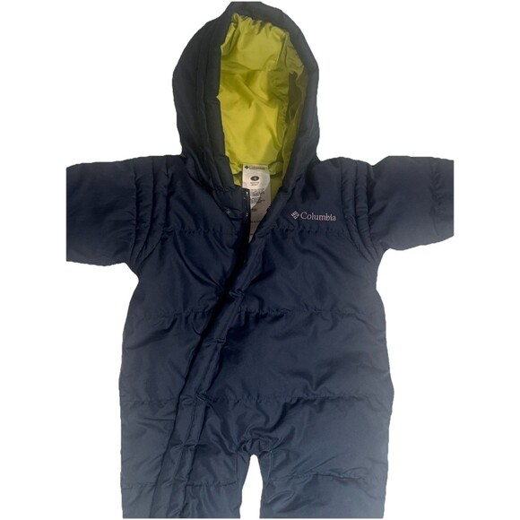 Columbia Snuggly Bunny Bunting Down One Piece Snowsuit Hooded Infant Size 18 Mon - Picture 2 of 9